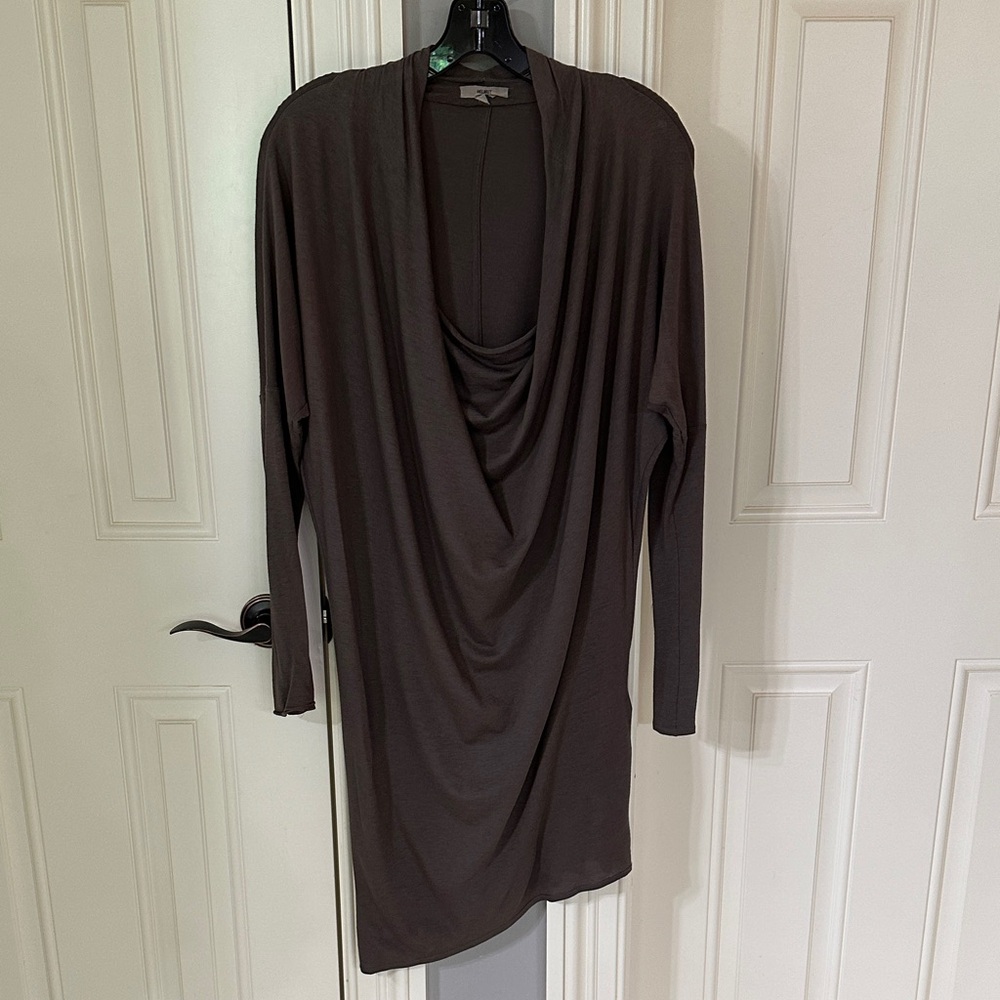 Helmut Lang Asymmetrical Dress in Dark Brown